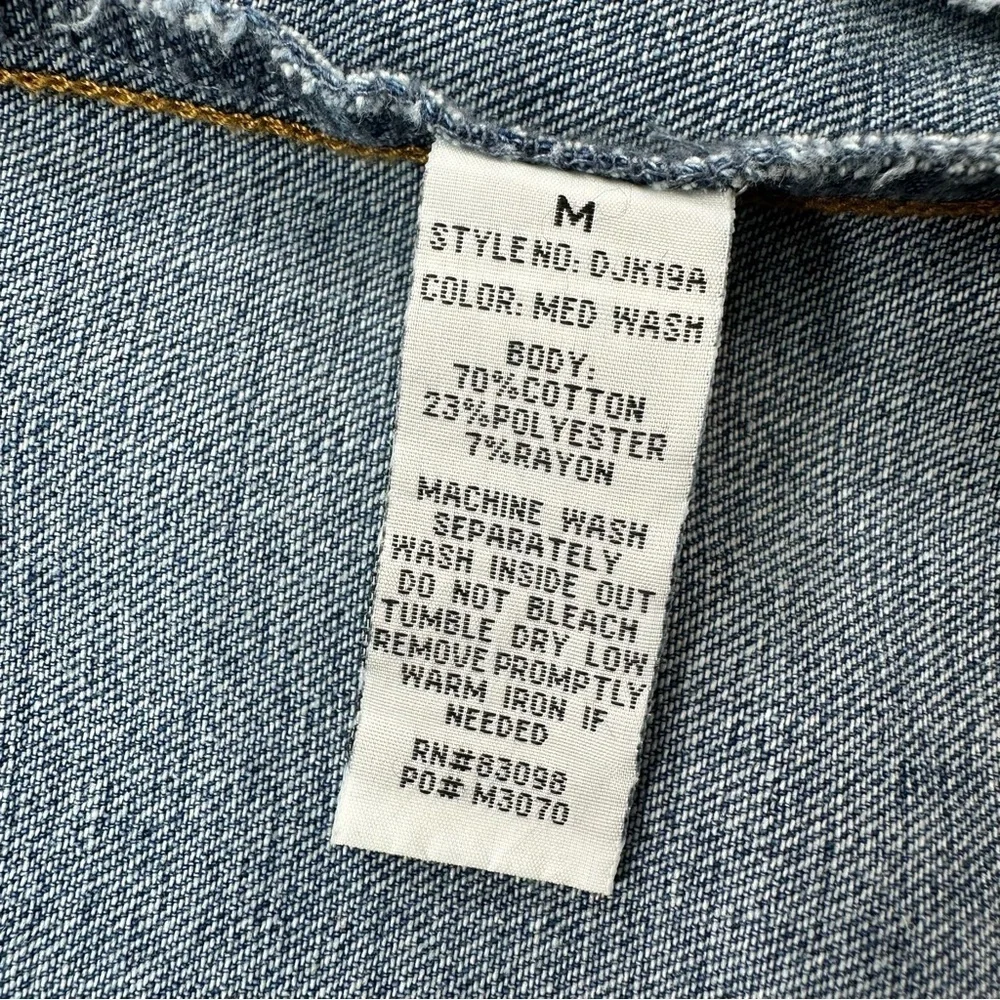 Ci Sono Blue Distressed Jean Jacket Women’s Medium Long Sleeve Classic Cotton